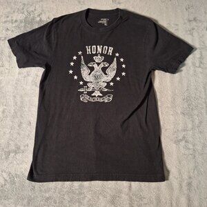 Honor Old Navy T-Shirt Gray Eagle Guitars Graphic Short Sleeve Black Size Small
